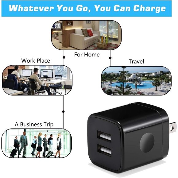 4-Pack 2.1A Dual Port USB Power Adapter Block Cube for Phone 8/7/6 Plus/X - Picture 7 of 7